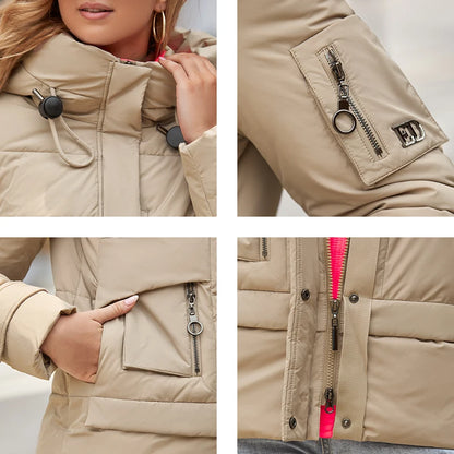 GASMAN 2022 New Fashion Parkas Women's Stand Collar Short Slim Casual Hood Pocket Warm Women Down Jacket GM-82175