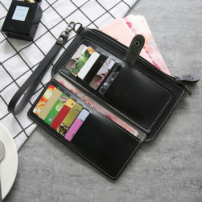 Multifunctional Fashion Women Wallet 2021 New PU Leather Long Wallets Multi-card Position Clutch Buckle Zipper Student Purse