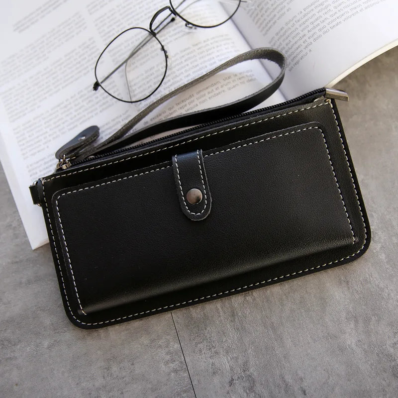 Multifunctional Fashion Women Wallet 2021 New PU Leather Long Wallets Multi-card Position Clutch Buckle Zipper Student Purse