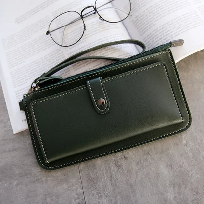 Multifunctional Fashion Women Wallet 2021 New PU Leather Long Wallets Multi-card Position Clutch Buckle Zipper Student Purse