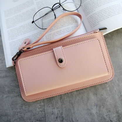 Multifunctional Fashion Women Wallet 2021 New PU Leather Long Wallets Multi-card Position Clutch Buckle Zipper Student Purse