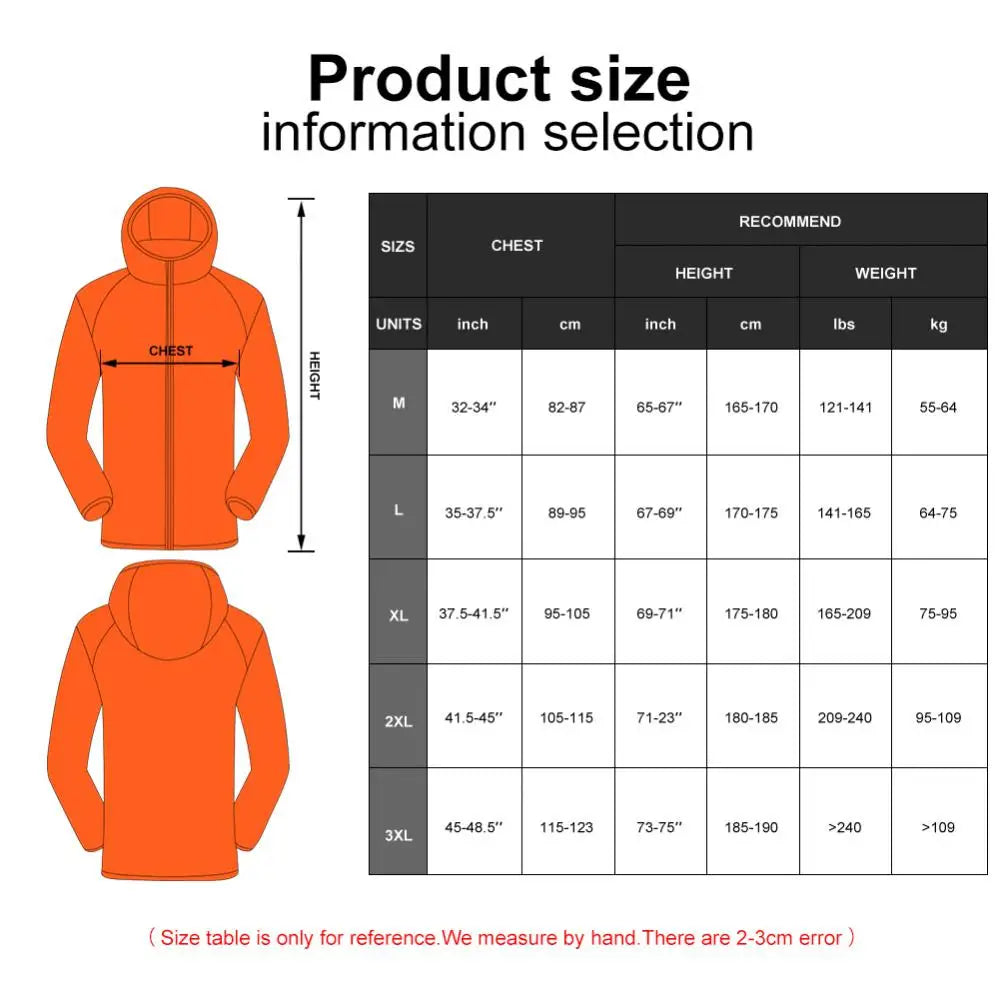 Men Women Camping Jacket Anti-UV Sun Protection Clothing Outdoor Cycling Hiking Hunting Rain Coat Quick Dry Skin Windbreaker