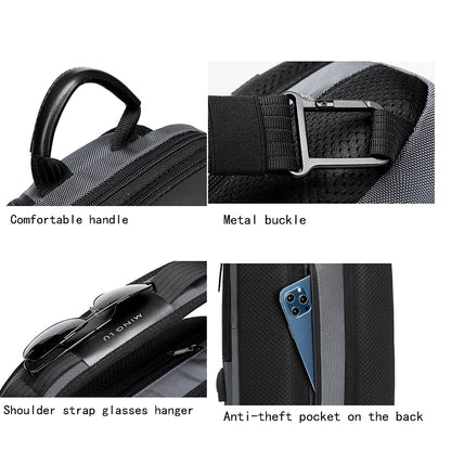 SUUTOOP Men Multifunction Anti-theft USB Shoulder Bag Travel Pack Messenger Crossbody Sling Chest Bag Pack For Male Women Female