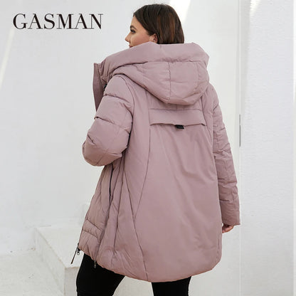 GASMAN New Fashion Down Jacket Women Plus Size Short Casual Hooded Big Pocket Parkas Female multicolor Coat Outwear GM-82172