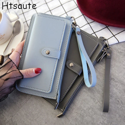 Multifunctional Fashion Women Wallet 2021 New PU Leather Long Wallets Multi-card Position Clutch Buckle Zipper Student Purse